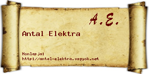 Antal Elektra névjegykártya